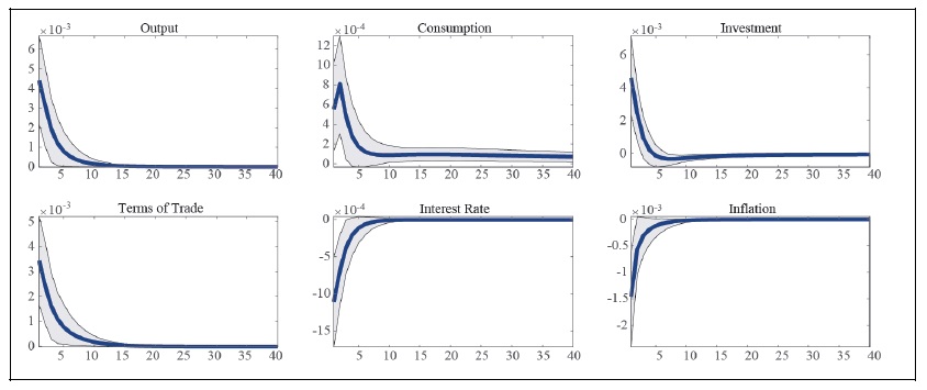 Impulse Response to a Domestic Productivity Shock (Before the Asian Financial Crisis)