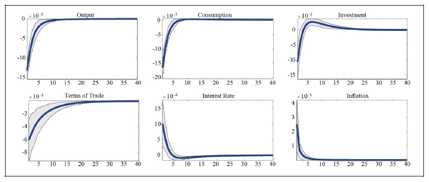 Impulse Response to a Domestic Markup Shock (After the Asian Financial Crisis)